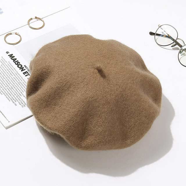 Autumn Winter Trend Wool Paris French Berets Hats - Khaki - Note: Due to the different monitor and light effect, the actual color of the item might be slightly different from the color showed on the pictures. Thank you!

Material: Wool
Size: 20.8 inches / 22.4 inches in Caps, Chokers, Scarfs, Hats & Headwear