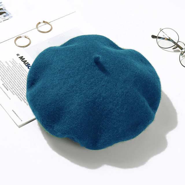 Autumn Winter Trend Wool Paris French Berets Hats - Lake Blue - Note: Due to the different monitor and light effect, the actual color of the item might be slightly different from the color showed on the pictures. Thank you!

Material: Wool
Size: 20.8 inches / 22.4 inches in Caps, Chokers, Scarfs, Hats & Headwear