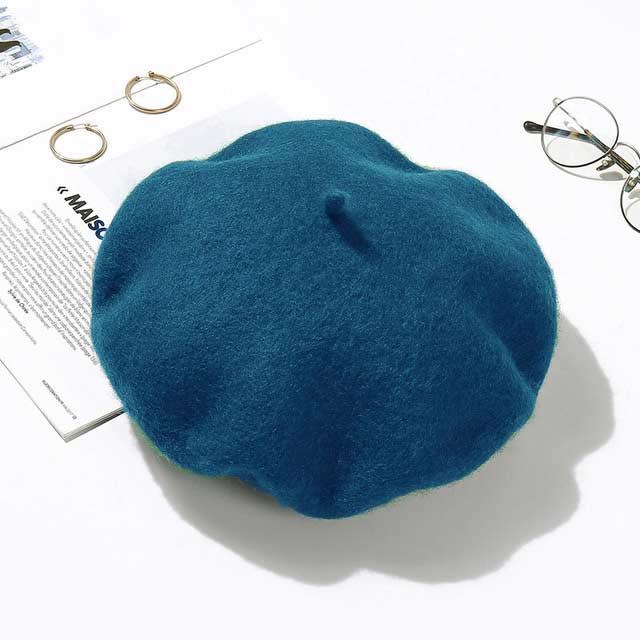 Autumn Winter Trend Wool Paris French Berets Hats - Lake Blue - Note: Due to the different monitor and light effect, the actual color of the item might be slightly different from the color showed on the pictures. Thank you!

Material: Wool
Size: 20.8 inches / 22.4 inches in Caps, Chokers, Scarfs, Hats & Headwear