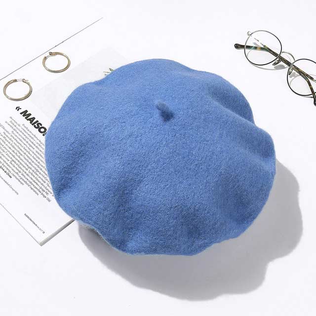 Autumn Winter Trend Wool Paris French Berets Hats - SkyBlue - Note: Due to the different monitor and light effect, the actual color of the item might be slightly different from the color showed on the pictures. Thank you!

Material: Wool
Size: 20.8 inches / 22.4 inches in Caps, Chokers, Scarfs, Hats & Headwear
