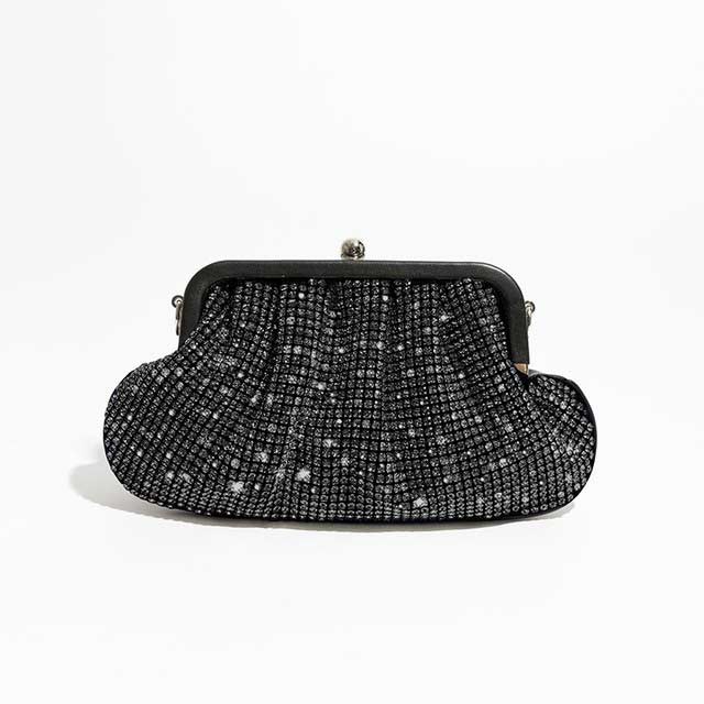 Chic Glitter Rhinestones Sparkling Crystal Purse Bags - Black - 【Quality Material】: High Quality rhinestone fabric, chic dumpling shape design with metal chain, bling bling sparkling crystal ,simple stylish,luxury and trend ,It is the kind of great bags for women and girls in all season.
【Classic frame Bag】:frame closure,1 main pocket design, simple design, fashionable purses for women, perfect for casual shopping,dating and business, the best gift for your wife, mom, girls, and family.
【Size】:10.62``x1``x5.9``(L x W x H) , with a long removable metal strap height : 19.68``,there will be 1~3 cm errors, weight: about 0.5kg.
【clutch evening Structure】: Ladies handbags have 1 Main Pocket,enough capacity to organize your daily items, such as lipstick, wallet, and cosmetics, practical purses and handbags for women.


 in Bags, Backpacks, Handbags & Wallets