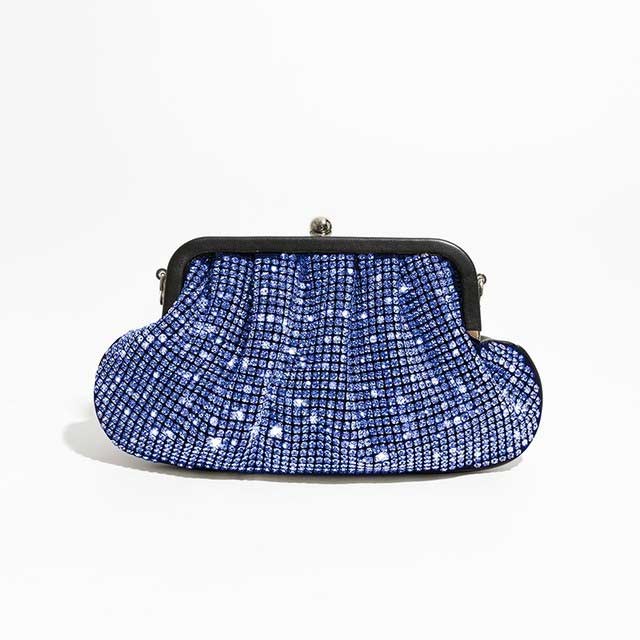 Chic Glitter Rhinestones Sparkling Crystal Purse Bags - Blue - 【Quality Material】: High Quality rhinestone fabric, chic dumpling shape design with metal chain, bling bling sparkling crystal ,simple stylish,luxury and trend ,It is the kind of great bags for women and girls in all season.
【Classic frame Bag】:frame closure,1 main pocket design, simple design, fashionable purses for women, perfect for casual shopping,dating and business, the best gift for your wife, mom, girls, and family.
【Size】:10.62``x1``x5.9``(L x W x H) , with a long removable metal strap height : 19.68``,there will be 1~3 cm errors, weight: about 0.5kg.
【clutch evening Structure】: Ladies handbags have 1 Main Pocket,enough capacity to organize your daily items, such as lipstick, wallet, and cosmetics, practical purses and handbags for women.


 in Bags, Backpacks, Handbags & Wallets