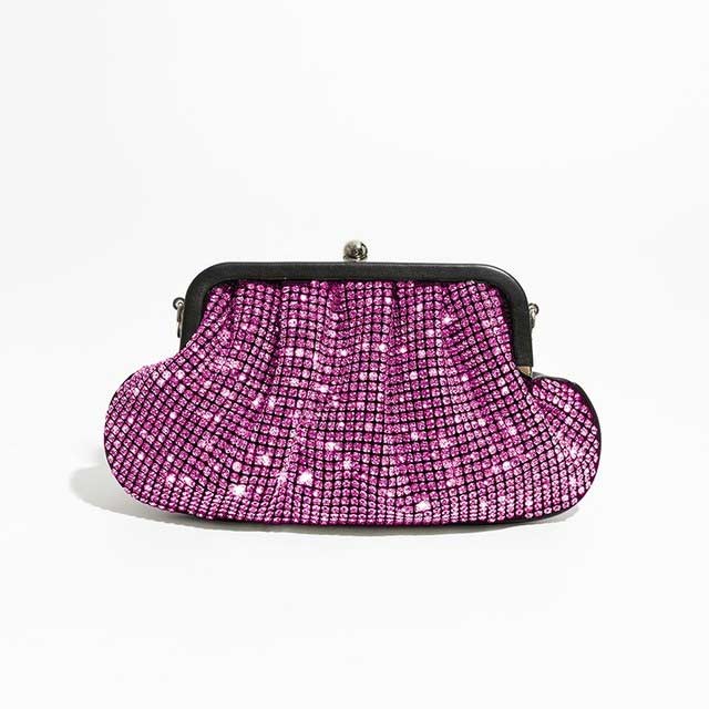 Chic Glitter Rhinestones Sparkling Crystal Purse Bags - Pink - 【Quality Material】: High Quality rhinestone fabric, chic dumpling shape design with metal chain, bling bling sparkling crystal ,simple stylish,luxury and trend ,It is the kind of great bags for women and girls in all season.
【Classic frame Bag】:frame closure,1 main pocket design, simple design, fashionable purses for women, perfect for casual shopping,dating and business, the best gift for your wife, mom, girls, and family.
【Size】:10.62``x1``x5.9``(L x W x H) , with a long removable metal strap height : 19.68``,there will be 1~3 cm errors, weight: about 0.5kg.
【clutch evening Structure】: Ladies handbags have 1 Main Pocket,enough capacity to organize your daily items, such as lipstick, wallet, and cosmetics, practical purses and handbags for women.


 in Bags, Backpacks, Handbags & Wallets