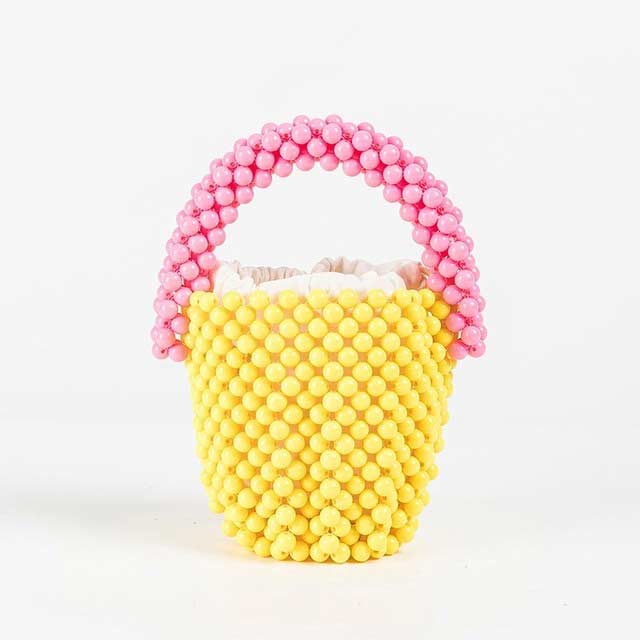 Multicolor Beaded Cross Body Bucket Hand Bags - Yellow - 1.Due to the shooting light and display, there may be some color difference between the real object and the picture, which is a normal phenomenon.
2.Due to manual measurement, please allow 1-3cm error in Bags, Backpacks, Handbags & Wallets