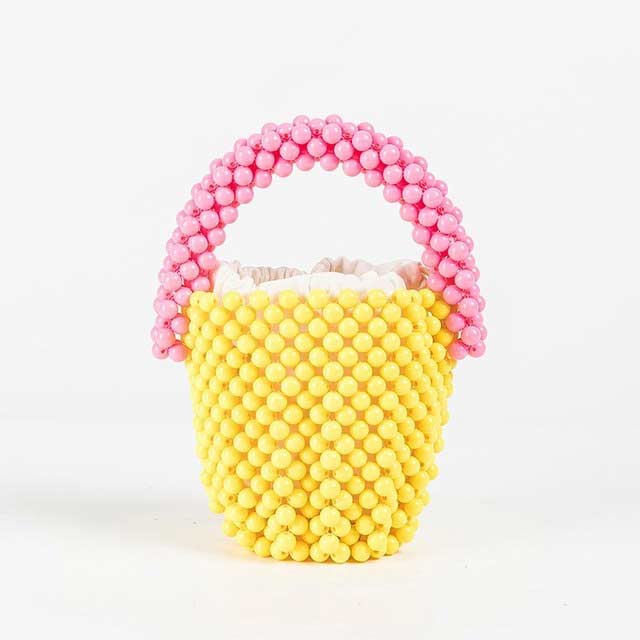Multicolor Beaded Cross Body Bucket Hand Bags - Yellow - 1.Due to the shooting light and display, there may be some color difference between the real object and the picture, which is a normal phenomenon.
2.Due to manual measurement, please allow 1-3cm error in Bags, Backpacks, Handbags & Wallets