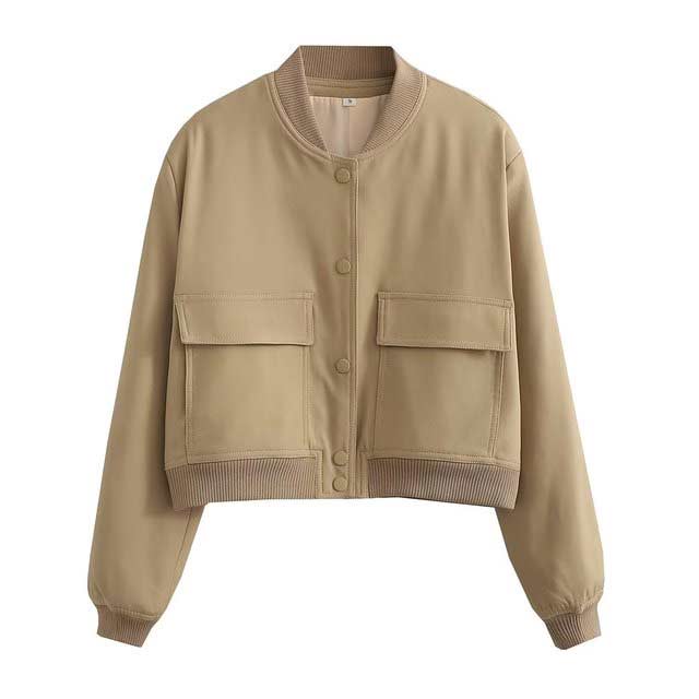 Long Sleeve Big Pockets Elegant Streetwear Spring Autumn Coats