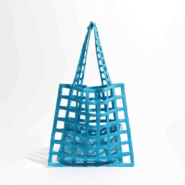 Hollow Mesh Knitted Shoulder Beach Bag