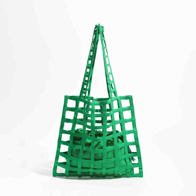 Hollow Mesh Knitted Purse Summer Shoulder Beach Bag - Green - 【Handbags Type】 Purse Beach Bags
【Material】 Polyster
【Size】 (Width)36 cm * (Height)34 cm *
【Capacity 】 Small Change, Cosmetics, Phone etc..
【Note】 Please allow 1-3cm differs due to manual measurement.


 in Bags, Backpacks, Handbags & Wallets