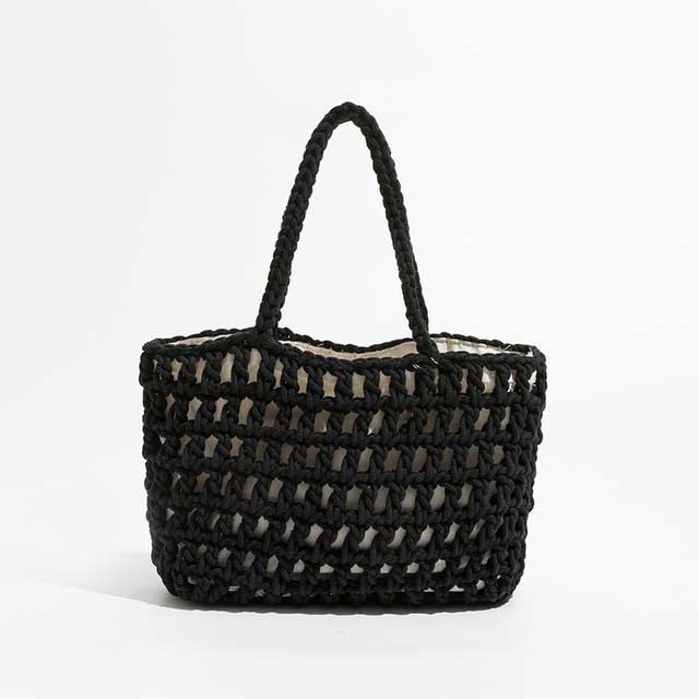 Hollow Out 2 Pcs Fish Net Beach Handbag Bags - Black - Note:
1.Due to the shooting light and display, there may be some color difference between the real object and the picture, which is a normal phenomenon.
2.Due to manual measurement, please allow 1-3cm error in Bags, Backpacks, Handbags & Wallets