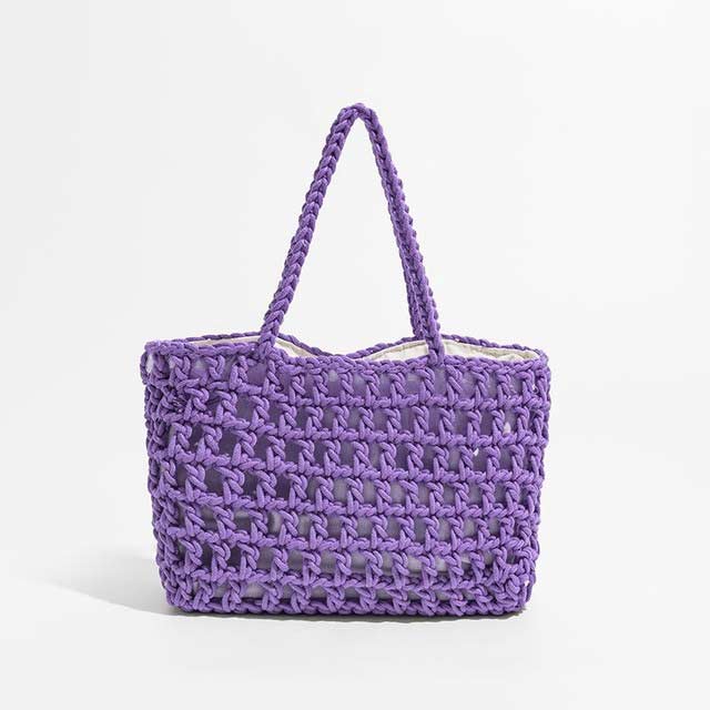 Hollow Out 2 Pcs Fish Net Beach Handbag Bags - Purple - Note:
1.Due to the shooting light and display, there may be some color difference between the real object and the picture, which is a normal phenomenon.
2.Due to manual measurement, please allow 1-3cm error in Bags, Backpacks, Handbags & Wallets