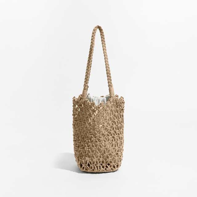 Casual Hollow Out 2 Pcs Set Purse Women Handwoven Shoulder Bucket Bags - Khaki - Note:
1.Due to the shooting light and display, there may be some color difference between the real object and the picture, which is a normal phenomenon.
2.Due to manual measurement, please allow 1-3cm error in Bags, Backpacks, Handbags & Wallets