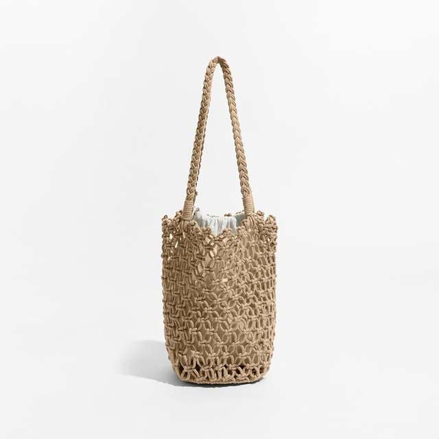 Casual Hollow Out 2 Pcs Set Purse Women Handwoven Shoulder Bucket Bags - Khaki - Note:
1.Due to the shooting light and display, there may be some color difference between the real object and the picture, which is a normal phenomenon.
2.Due to manual measurement, please allow 1-3cm error in Bags, Backpacks, Handbags & Wallets