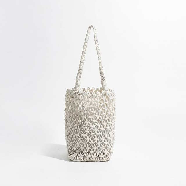 Casual Hollow Out 2 Pcs Set Purse Women Handwoven Shoulder Bucket Bags - White - Note:
1.Due to the shooting light and display, there may be some color difference between the real object and the picture, which is a normal phenomenon.
2.Due to manual measurement, please allow 1-3cm error in Bags, Backpacks, Handbags & Wallets