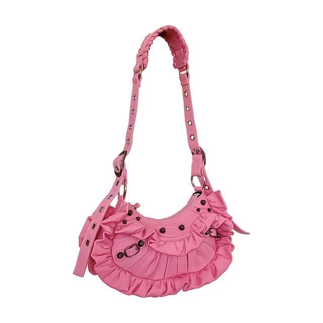 Half Moon Vintage Crossbody Shoulder Bag - Pink - 【Handbags Type】 Crossbody 
【Material】 Nylon Denim
【Size】 (Width)25 cm * (Height)12 cm *
【Capacity 】 Small Change, Cosmetics, Phone etc..
【Note】 Please allow 1-3cm differs due to manual measurement.


 in Bags, Backpacks, Handbags & Wallets