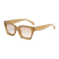 Uv400 Square Frame Vintage Oversized Sunglasses - Champagne
