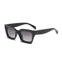 Uv400 Square Frame Vintage Oversized Sunglasses - Double Gray