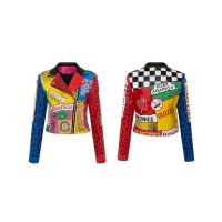 Rivet Decorated Spring & Autumn Punk Jackets Coats - Multicolor