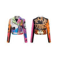 Rivet Decorated Spring & Autumn Punk Jackets Coats - Multicolor