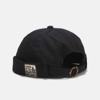 Brimless Street Fashion Breathable Vintage Hiphop Dockers Caps - Black