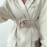 Pin Buckle Transparent PVC Big Corset Belt