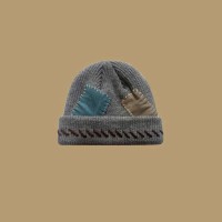 Knitted Patchwork Stitching Hiphop Fashion Winter Hats - Gray