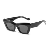 Cat Eye Designed Vintaged Square Retro Sun Glasses - Black Gray