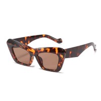 Cat Eye Designed Vintaged Square Retro Sun Glasses - Leopard