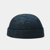 Brimless Beannie Hiphop Graffiti Pattern Headwear Caps - Dark Blue