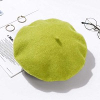 Autumn Winter Trend Wool Paris French Berets Hats - Fluorescent Green