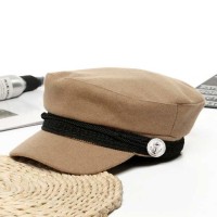 Autumn Winter Visor Casquette Captain Sailor Hats - Khaki