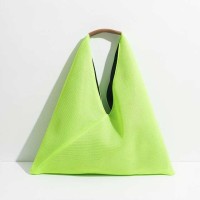 Triange Design Summer Shoulder Beach Tote Bag - Yellow