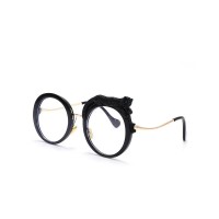 Optical Prescription Eyeglasses Retro Round Frame Anti Blue Light Glasses - Black