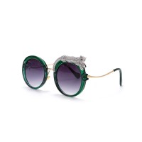 Optical Prescription Eyeglasses Retro Round Frame Anti Blue Light Glasses - Transparent Green