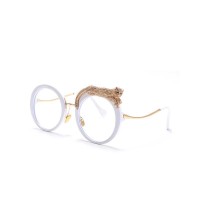 Optical Prescription Eyeglasses Retro Round Frame Anti Blue Light Glasses - White