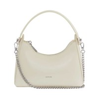 Luxury Crossbody Trendy Chain Decorated Purses Shoulder Handbag - Beige