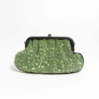 Chic Glitter Rhinestones Sparkling Crystal Purse Bags - Green