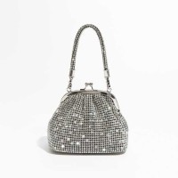Chic Glitter Rhinestones Sparkling Crystal Cloud Shape Bags - Silver