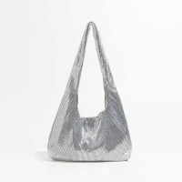 Sparkle Sequin Hobo Evening Metallic Bags - Silver
