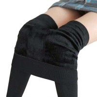 High Waist Stretchy Warm Winter Leggings Pants - Black