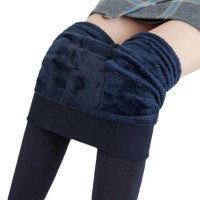 High Waist Stretchy Warm Winter Leggings Pants - Navy