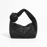 Chic Glitter Rhinestones Sparkling Crystal Evening Bags - Black