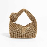 Chic Glitter Rhinestones Sparkling Crystal Evening Bags - Gold