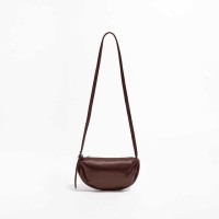 Korean Style Dumpling Shape Crossbody Mini Purse Bags - Brown