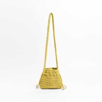 Cotton Rope Knitted Crossbody Small Purse Bag - Yellow