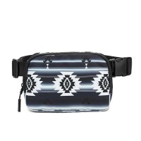 American Native Pattern Cute Large Capacity Waist  Adjustable Strap Crossbody Belt Bag - Black  Polyester