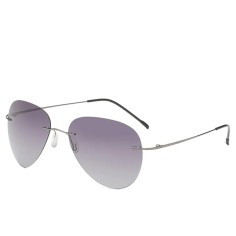 Ultralight Rimless Pilot Folding Hinge Driving Polarized Sunglasses - Gradient Gray