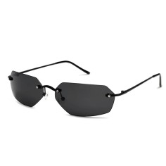 Ultralight Rimless Polarized Matrix Agent Smith Style Polarized Sunglasses - Black