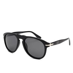 Pilot Style Classic Vintage Polarized Driving Sunglasses - Black Gray