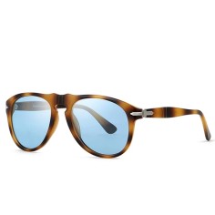 Pilot Style Classic Vintage Polarized Driving Sunglasses - Leopard Sky Blue