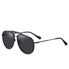 Vintage TRIPP TR90 Style Polarized Pilot Sunglasses - Black Gray